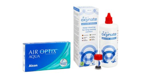 Air Optix Aqua (6 lenzen) + Oxynate Peroxide 380 ml met lenzendoosje