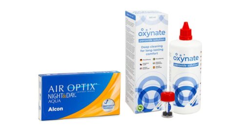 Air Optix Night & Day Aqua (6 lenzen) + Oxynate Peroxide 380 ml met lenzendoosje