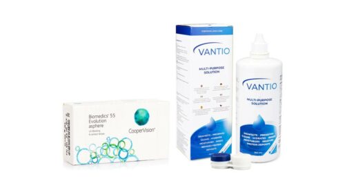 Biomedics 55 Evolution CooperVision (6 lenzen) + Vantio Multi-Purpose 360 ml met lenzendoosje